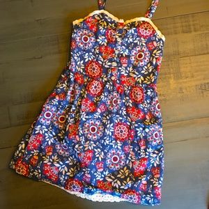 Kids floral red, white, and blue floral dress